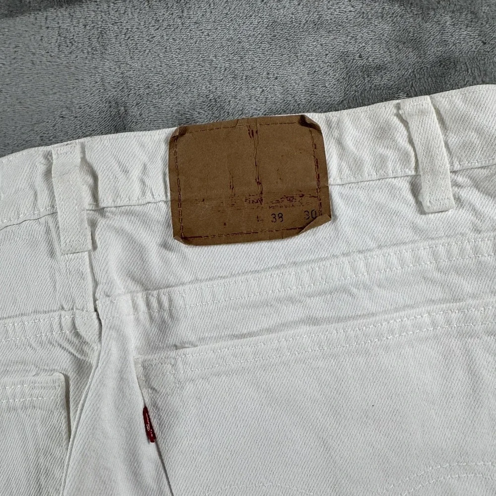 Vintage Levi's Jeans Mens 36x29 White Light Wash Regular Straight Denim USA
